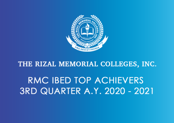 RMC IBED Top Achievers 3rd Quarter A.Y. 2020 – 2021